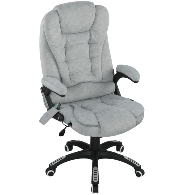 Vinsetto Chaise Bureau Massage Inclinable Chauffage Ajustable Gris