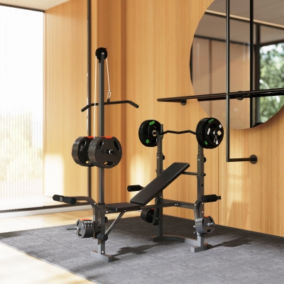 SPORTNOW Banc Musculation Ajustable avec Extension et Pupitre Biceps