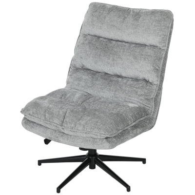 HOMCOM Chaise Pivotante Bureau Tissu Gris Réglable Rembourrée