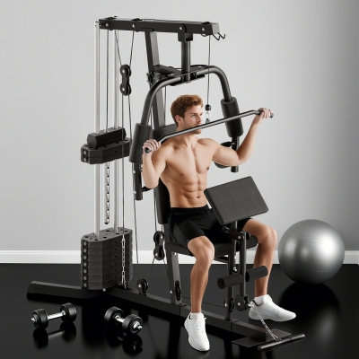 HOMCOM Multi-Exercise Gym Station 45kg Weight Stack