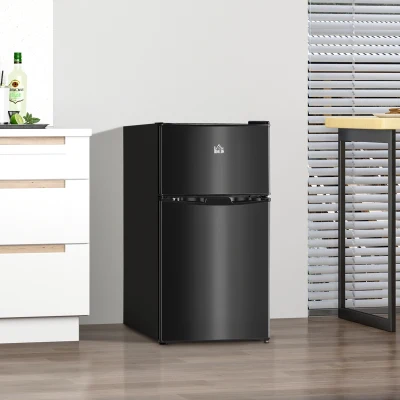 HOMCOM 88L Under Counter Fridge Freezer Black