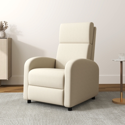HOMCOM Fauteuil Inclinable 160° avec Repose-Pied Crème