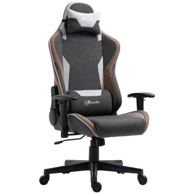 Vinsetto Chaise Gaming Inclinable 150° avec Balancelle Gris