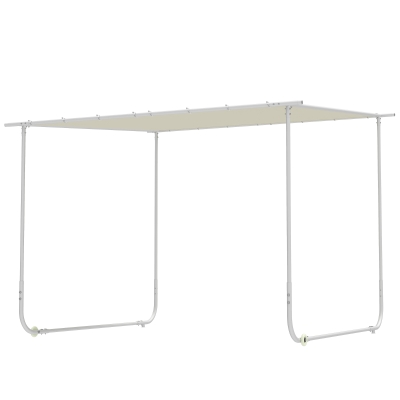 Outsunny Tonnelle 3x3m Crème UV30+ Imperméable Acier avec Roues