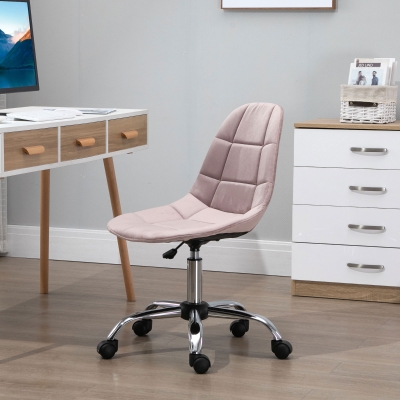 Vinsetto Chaise Bureau Pivotante Ergonomique Réglable Rose