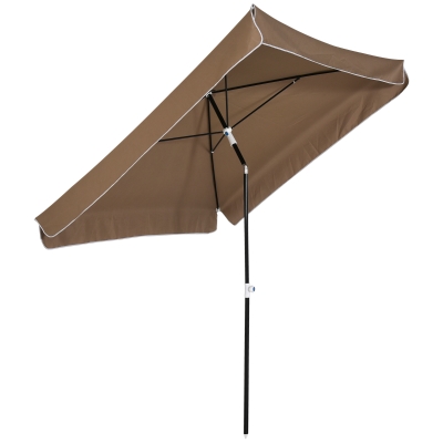 Outsunny Parasol Carré 2x2m Réglable Portable Métal Polyester Café