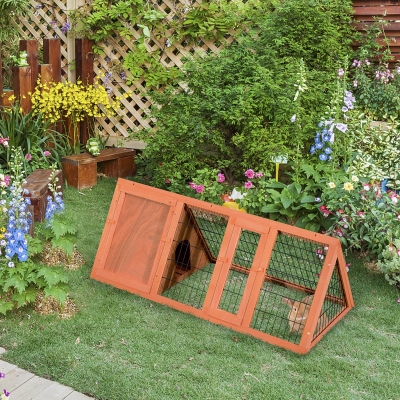 PawHut Cage Lapin Bois 118x50x45 cm