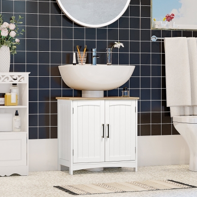 kleankin Meuble Sous-Lavabo Moderne Bois 60x30x60 cm Blanc