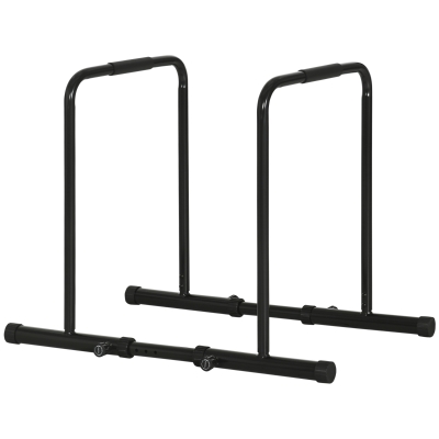 SPORTNOW Barre de Dip Réglable en Acier Noir 90-102x65x80-90 cm