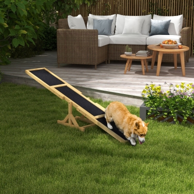 PawHut Balançoire pour l'entraînement à l'agilité pour chien, antidérapante, supportant jusqu'à 50 kg, 180 x 30 x 30 cm