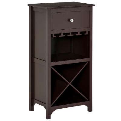 HOMCOM Casier à Vin avec Support Verres Marron