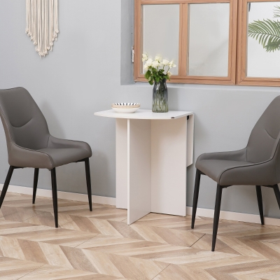 HOMCOM Table Pliante Bois Blanc 90x60x74cm Salle à Manger