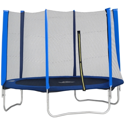HOMCOM Trampolino Elastico 244cm x 244cm x 205cm Blu, Nero