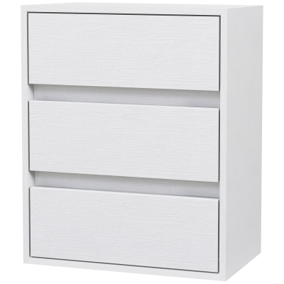 HOMCOM Commode 3 Tiroirs Bois Blanc 40x30x50.5 cm
