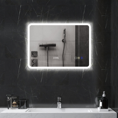 HOMCOM Miroir LED Salle de Bain 70x50cm Bluetooth Anti-Buée