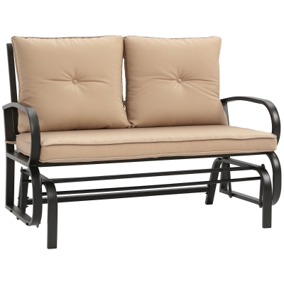 Outsunny Panchina a dondolo 122cm x 70cm x 87cm Khaki