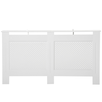 HOMCOM Cache-Radiateur Moderne Bois Blanc avec Étagère 151,5cm