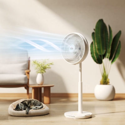 HOMCOM Ventilateur Climatiseur Pivotant LED Blanc