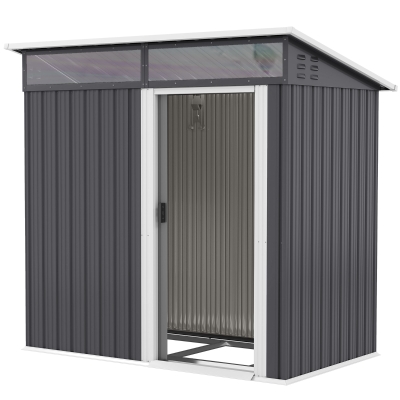 Outsunny Abri Jardin Acier Gris Foncé avec Fenêtres et Ventilation