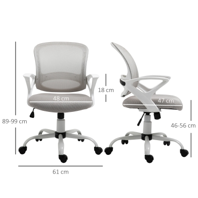 Vinsetto Chaise Bureau Ergonomique Réglable Roulettes Gris