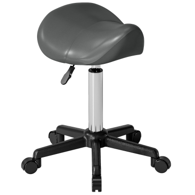 HOMCOM Tabouret à roulettes, chaise de travail avec hauteur réglable 45-57 cm et selle ergonomique, 48x47x45-57cm, gris