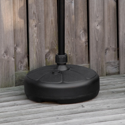 Outsunny Base Parasol Ronde Plastique Ø38cm Noir Remplissable