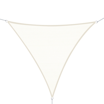 Outsunny Voile d'Ombrage Triangulaire 6x6x6m UV Polyester Crème