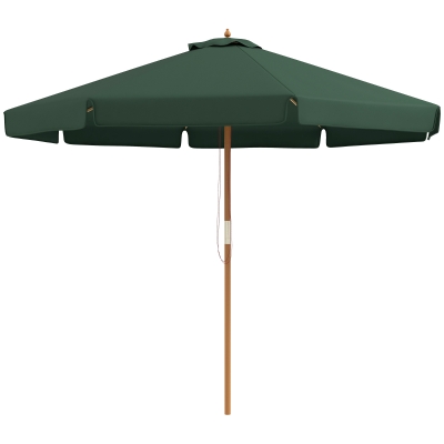 Outsunny Parasol Bambou Ø325cm Double Toit Polyester Vert