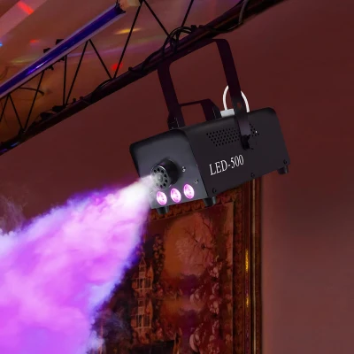 HOMCOM 450W Fog Machine 3 RGB LED Lights 2000CFM