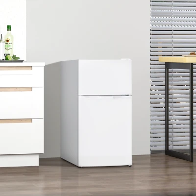 HOMCOM 88L Under Counter Fridge Freezer White