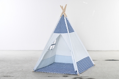 HOMCOM Tienda de Campaña para Niños de +3 Años Tipi Infantil de Madera Portátil con Ventana Colchoneta y Bolsa de Transporte para Interiores y Exteriores 120x120x155 cm Gris