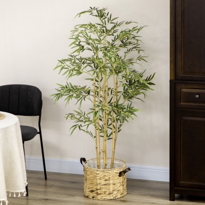 HOMCOM Bambou Artificiel 150cm Intérieur/Extérieur Vert