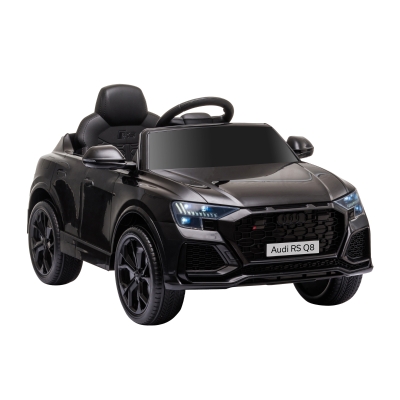 HOMCOM Coche Eléctrico Infantil +3 Años Licencia Audi RS Q8 con Batería 6V 2 Motores Mando a Distancia Música Bocina y Luces Velocidad Máx. 3km/h 101x62x51 cm Negro