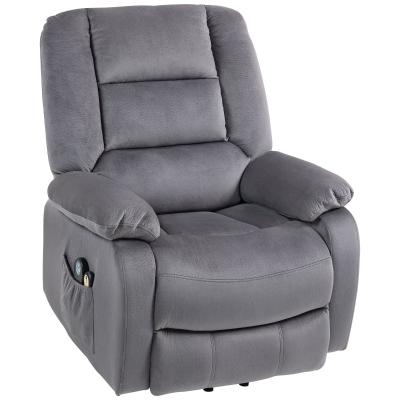 HOMCOM Fauteuil TV Massage Chaleur Aide au Lever Gris Foncé
