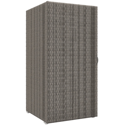 Outsunny Armadio da Esterno in Rattan PE 60x63x120cm Grigio
