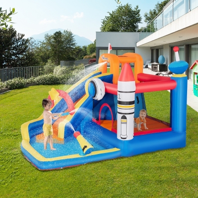 Outsunny Jeu Gonflable Enfants Spatial 340x270x227cm avec Accessoires
