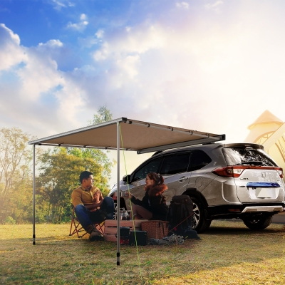 Outsunny Tente Store Latéral Voiture 160x250cm Khaki