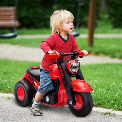 AIYAPLAY Voiture Moto à Pousser Rouge avec Musique et Bulles