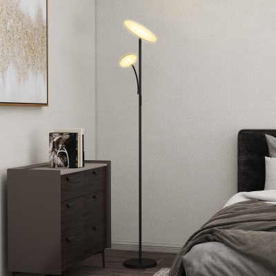 HOMCOM Lampe sur Pied 2 Lumières Réglables Télécommande Noir