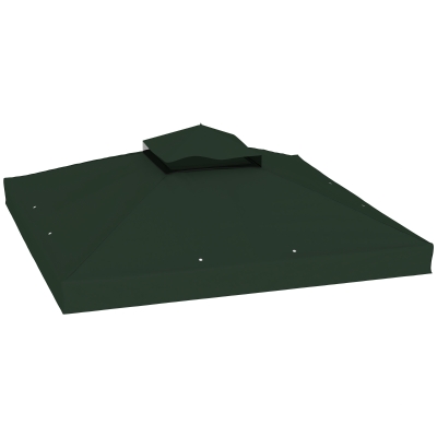 Outsunny Toldo de Substituição para Pérgola 3x3 m Toldo de Substituição com Teto Duplo Proteção UV 30+ Toldo para Pérgola Verde