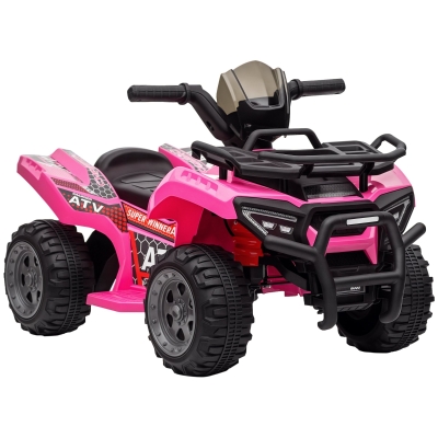 HOMCOM Quad Eléctrico Infantil para +18 Meses Vehículo Eléctrico a Batería 6V  con Velocidad de 2 km/h 70x42x45 cm Rosa