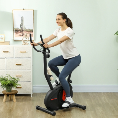 SPORTNOW Vélo d'Appartement avec Résistance Magnétique Ajustable Capteur Écran LCD et Siège Réglable 88x50,5x131,5 cm Noir