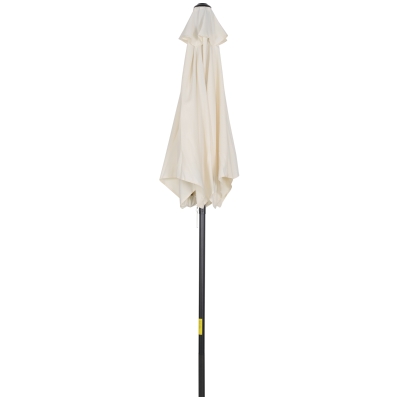 Outsunny Parasol Rond 2x2m Aluminium Polyester Crème