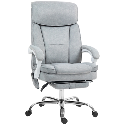 HOMCOM Chaise Bureau Massante Chauffante Inclinable avec Repose-Pieds