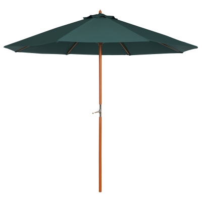 Outsunny Holz Sonnenschirm Holzschirm Gartenschirm c 2,5m Dunkelgrün