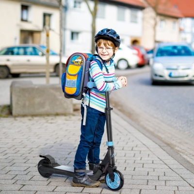 HOMCOM Trottinette Électrique Enfant Pliable Hauteur Réglable Noir