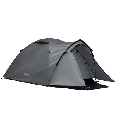 Outsunny Tenda da campeggio 325cm x 183cm x 130cm Grigio scuro, Nero