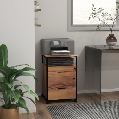 Vinsetto Caisson Bureau Roulettes Format A4 44x40x66,5cm Marron