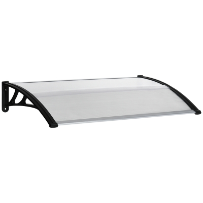 Outsunny Marquise Polycarbonate 110x60cm Transparent Aluminium