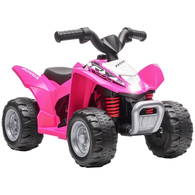AIYAPLAY Quad Eléctrico HONDA para Niños 18-36 Meses Vehículo Eléctrico a Batería con Faros LED  Bocina 65,5x38,5x43,5cm Fucsia